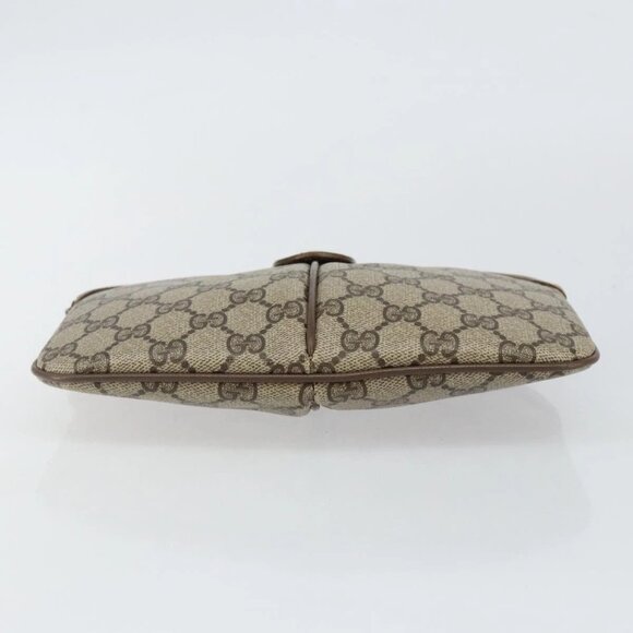 GUCCI GG Supreme Web Sherry Line Shoulder Bag PVC Beige - Picture 8 of 16